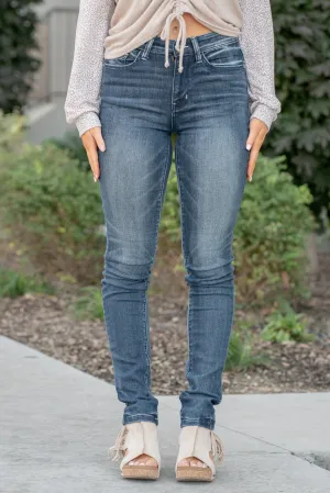 Abigail Pin Tack Mid Rise Skinny (Long Option)