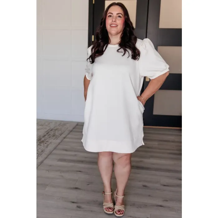 Across Town Puff Sleeve Quilted Dress