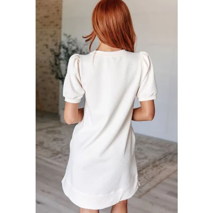 Across Town Puff Sleeve Quilted Dress