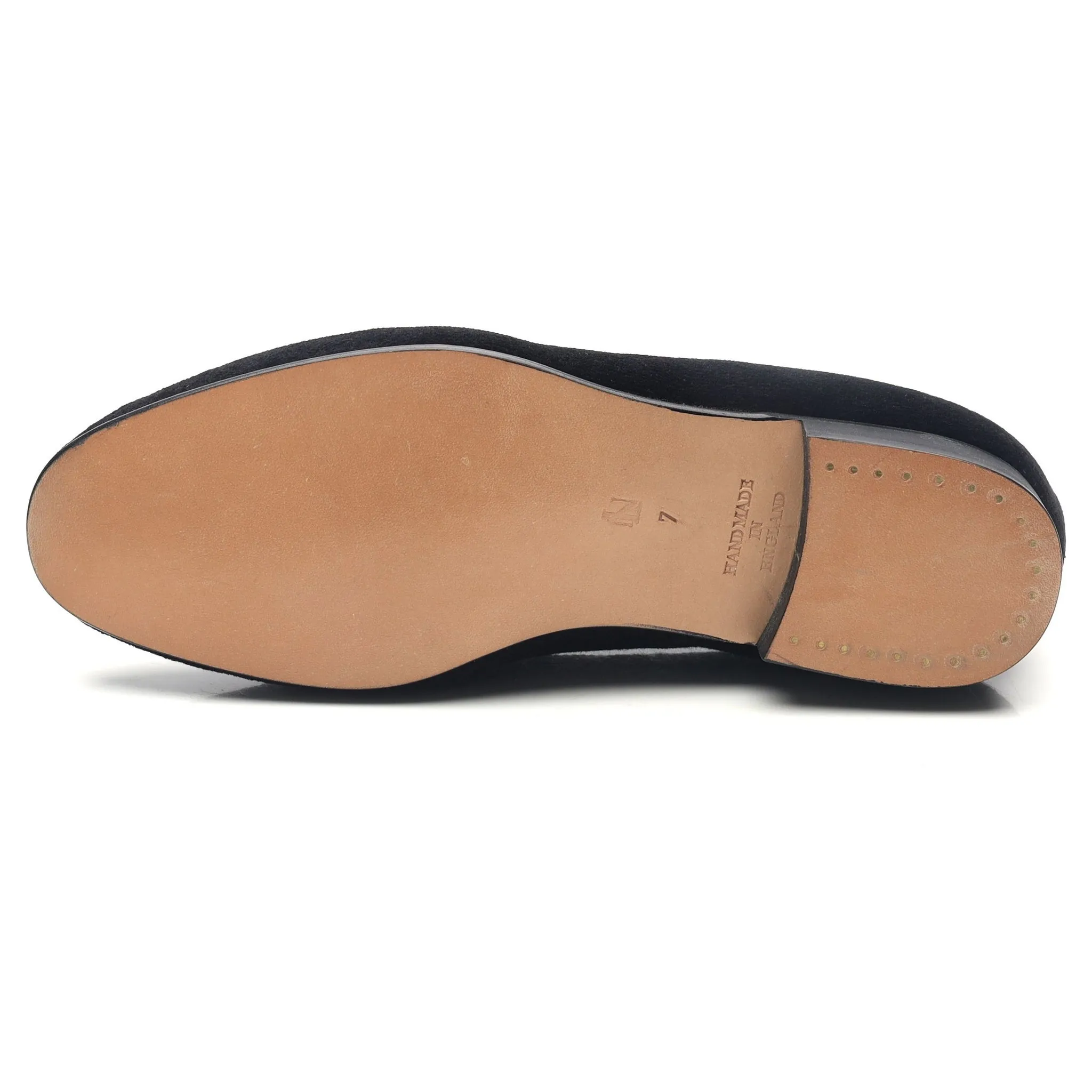 'Albert' Black Velvet Slippers UK 7