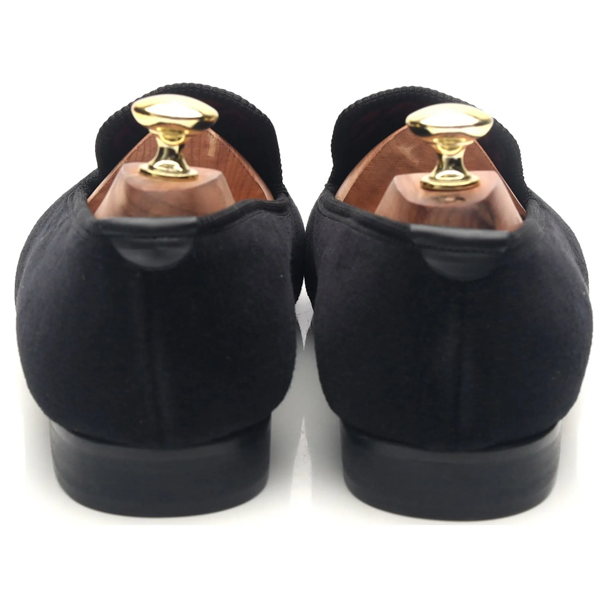 'Albert' Black Velvet Slippers UK 7