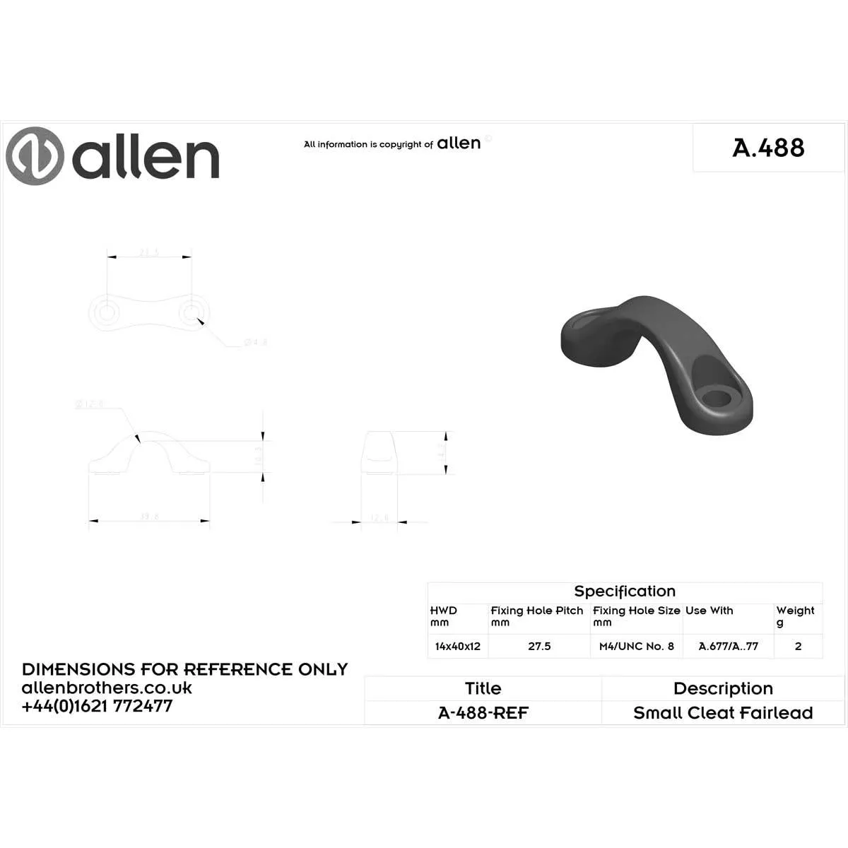 Allen Fairlead Small - A488