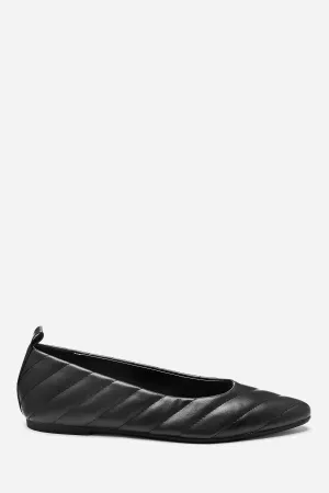 Almond Toe Quilted Ballerinas |  NEXT | For Women