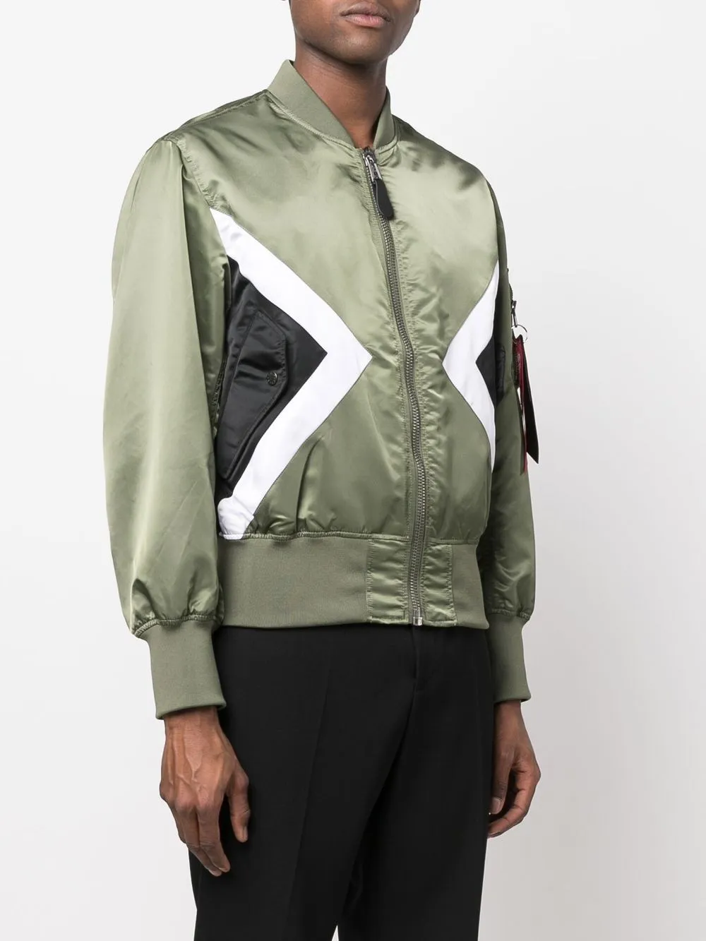 Alpha Industries contrasting panel-detail bomber jacket