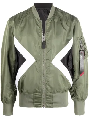 Alpha Industries contrasting panel-detail bomber jacket