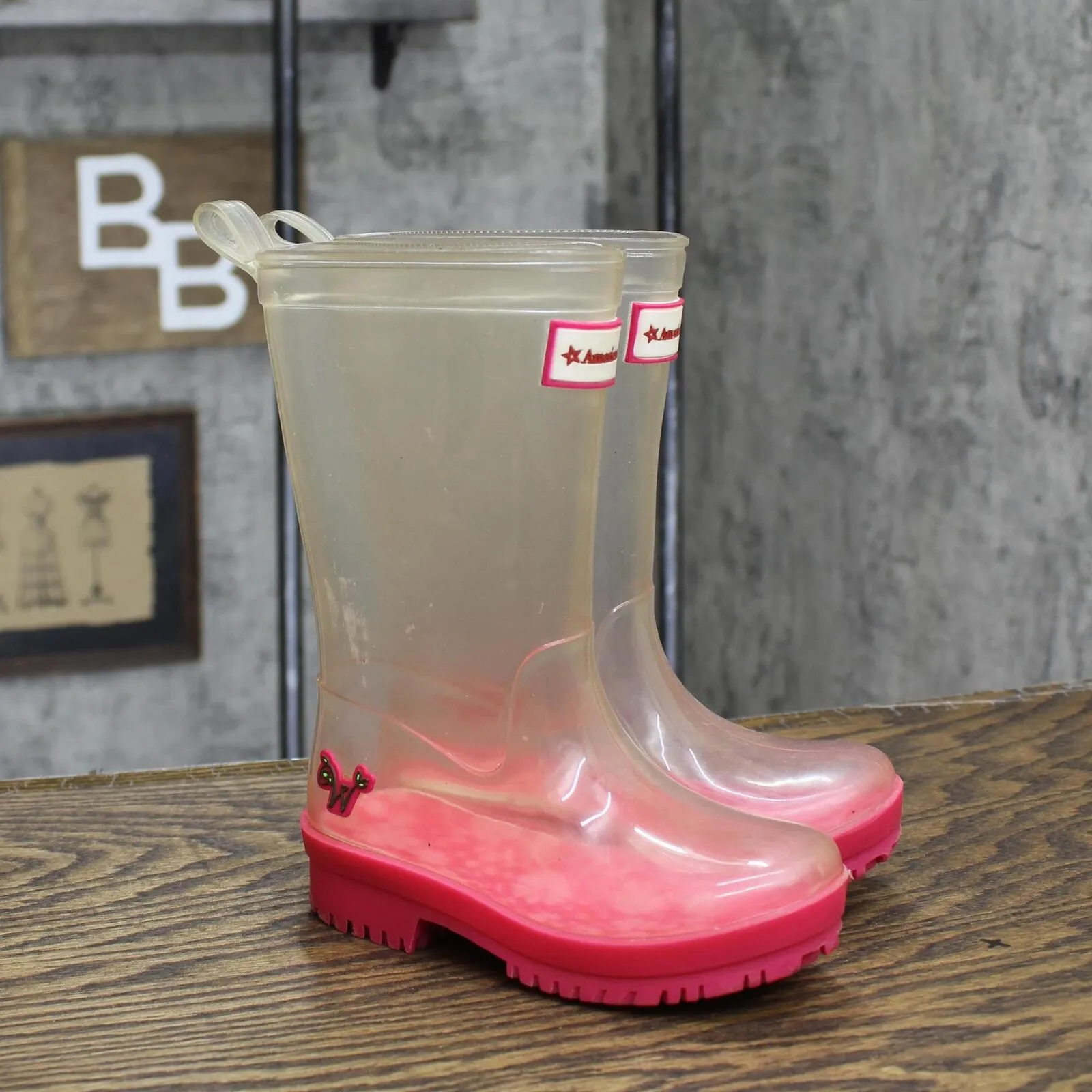 American Girl Toddler Girls Rain Boots 166908fc390684 Pink / Clear 8/9