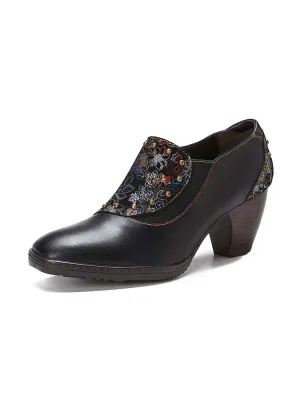 Araceli Retro Leather Hand-painted Shoes
