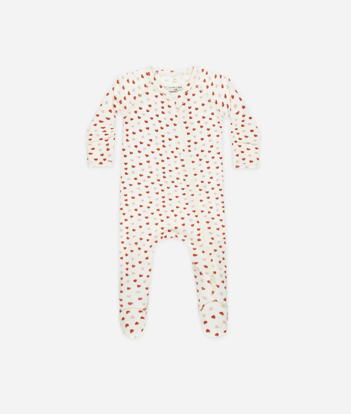 Bamboo Zip Footie - Valentines
