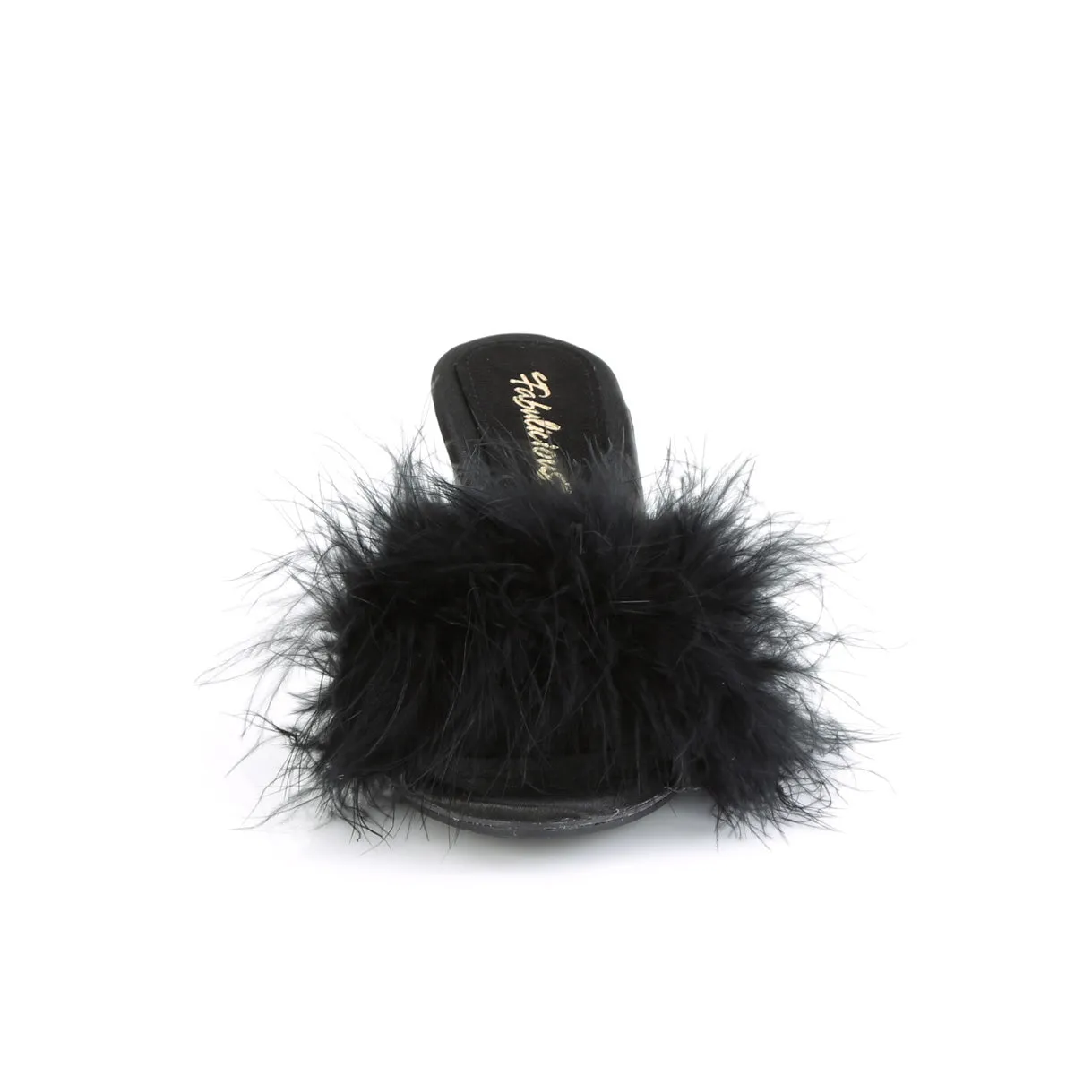 BELLE-301F  Black Pu-Fur/Clear