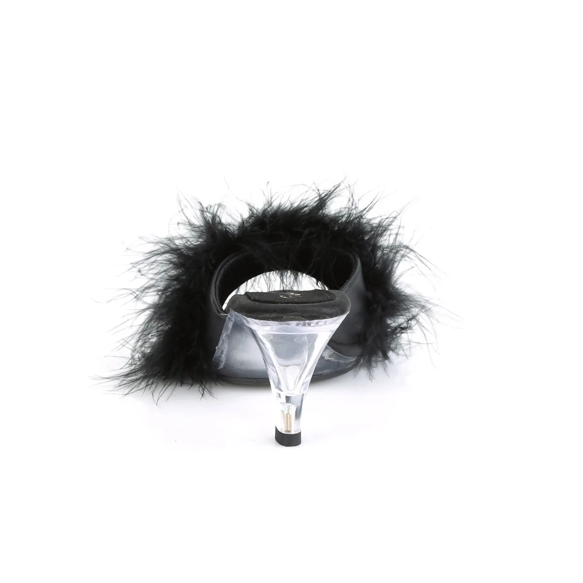 BELLE-301F  Black Pu-Fur/Clear