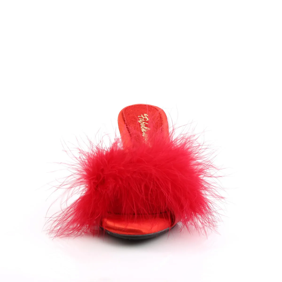 BELLE-301F  Red Pu-Fur/Clear