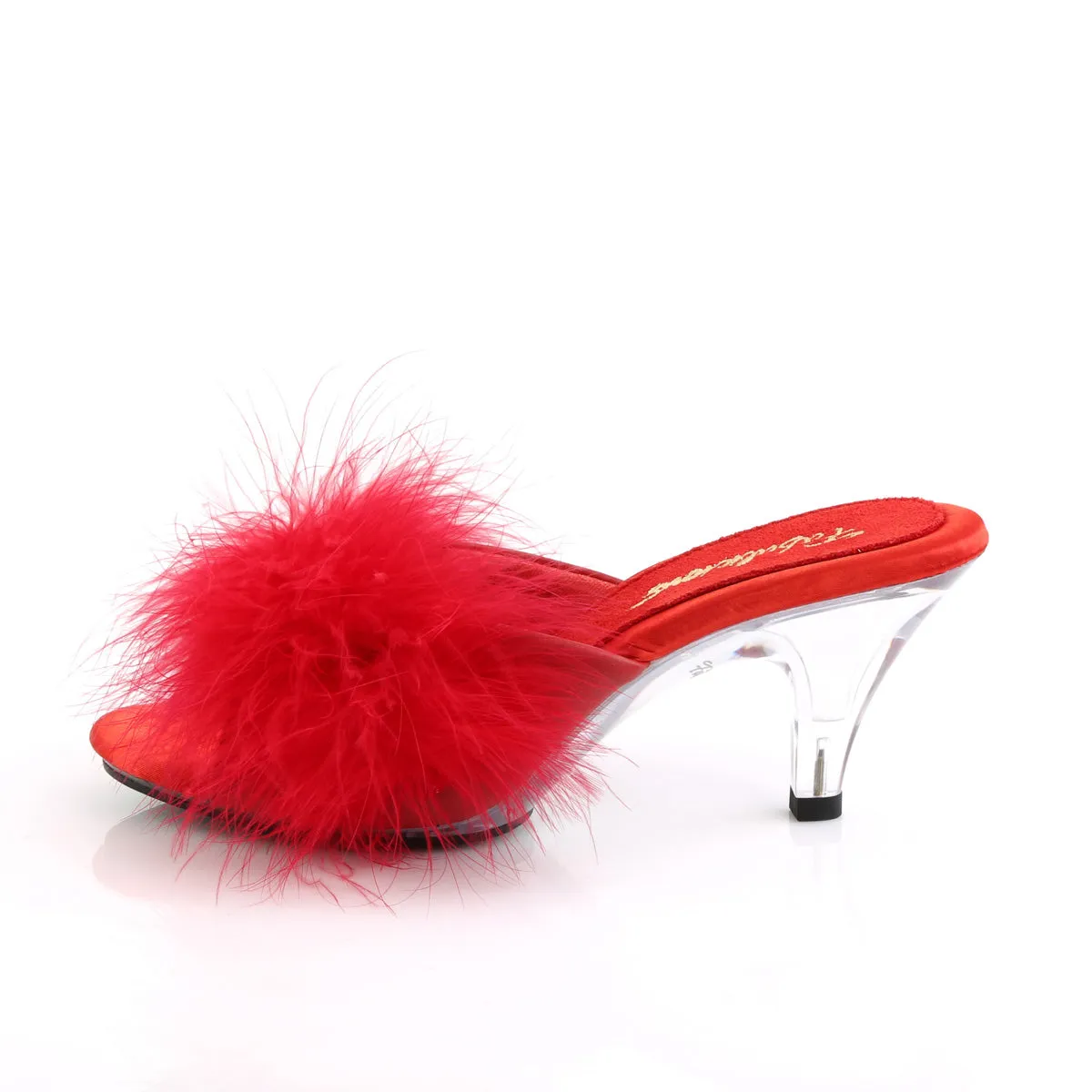 BELLE-301F  Red Pu-Fur/Clear