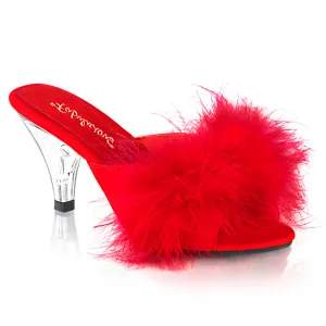 BELLE-301F  Red Pu-Fur/Clear
