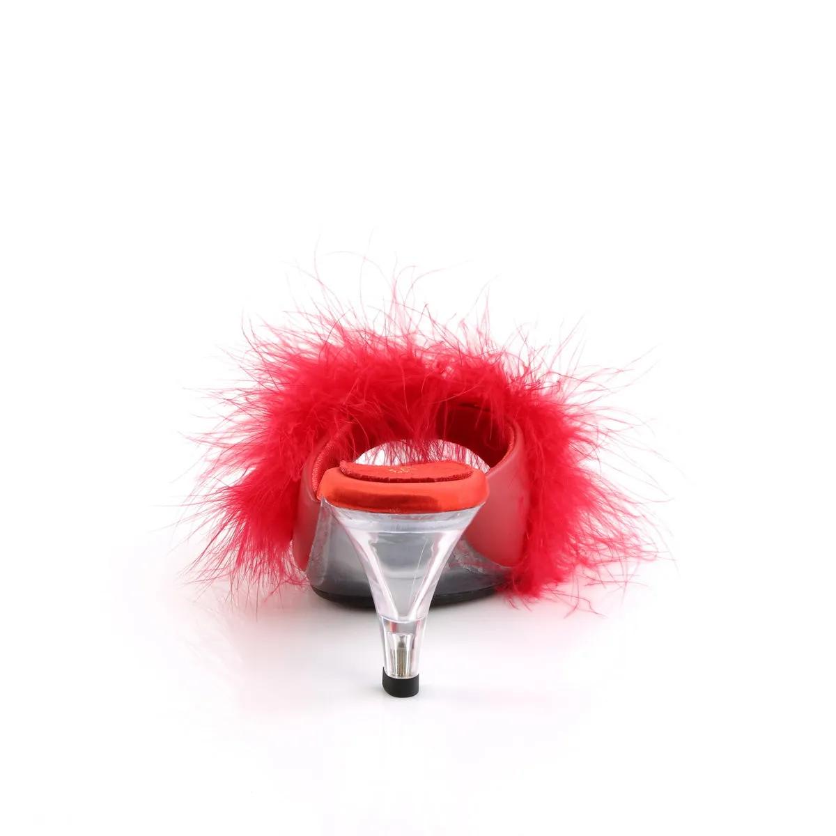 BELLE-301F  Red Pu-Fur/Clear