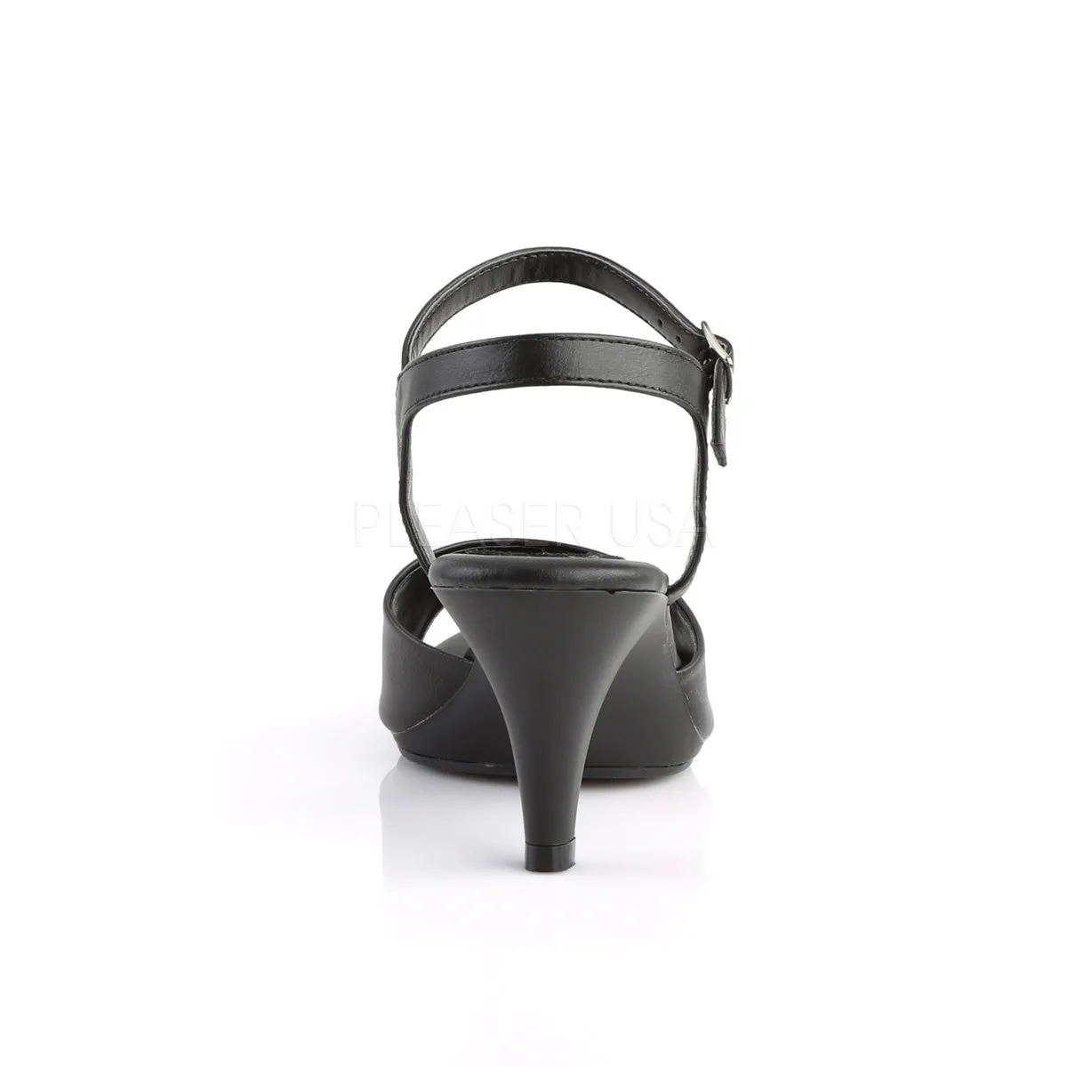 BELLE-309  Black Faux Leather/Black Matte