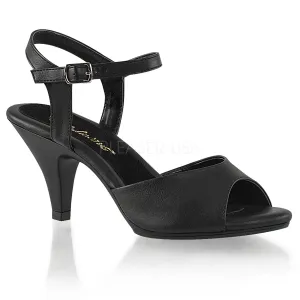 BELLE-309  Black Faux Leather/Black Matte