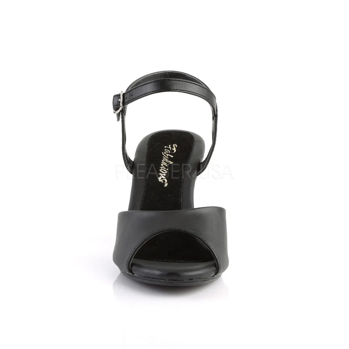 BELLE-309  Black Faux Leather/Black Matte