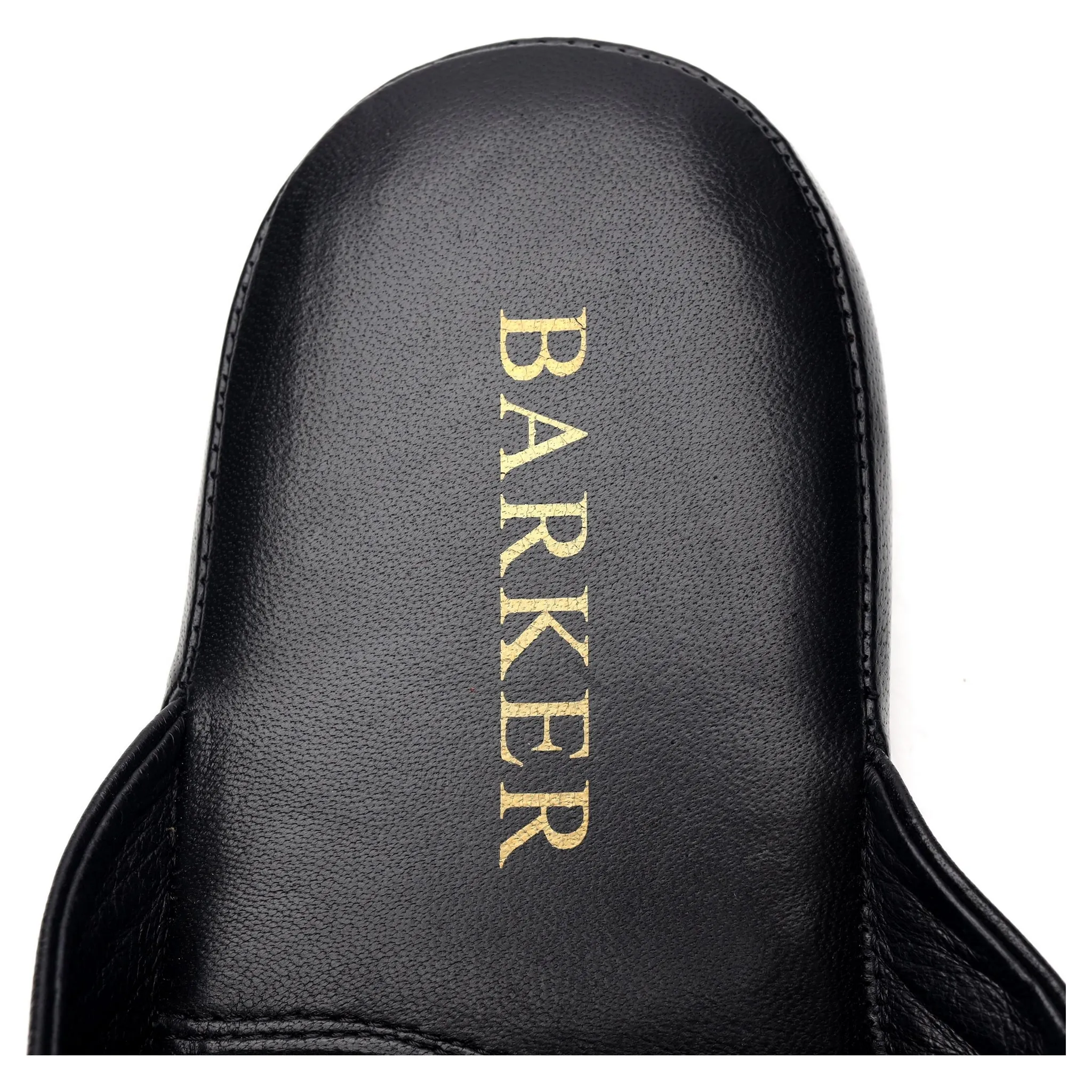 'Birch' Black Leather Slippers UK 6