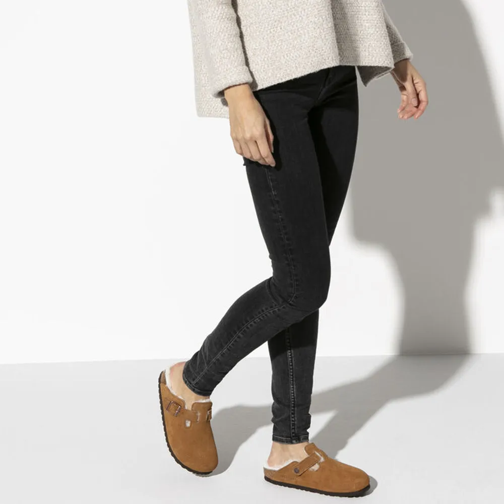Birkenstock Boston Suede Leather Mink Narrow Fit
