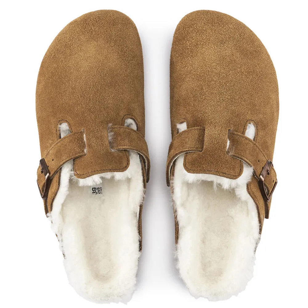 Birkenstock Boston Suede Leather Mink Narrow Fit