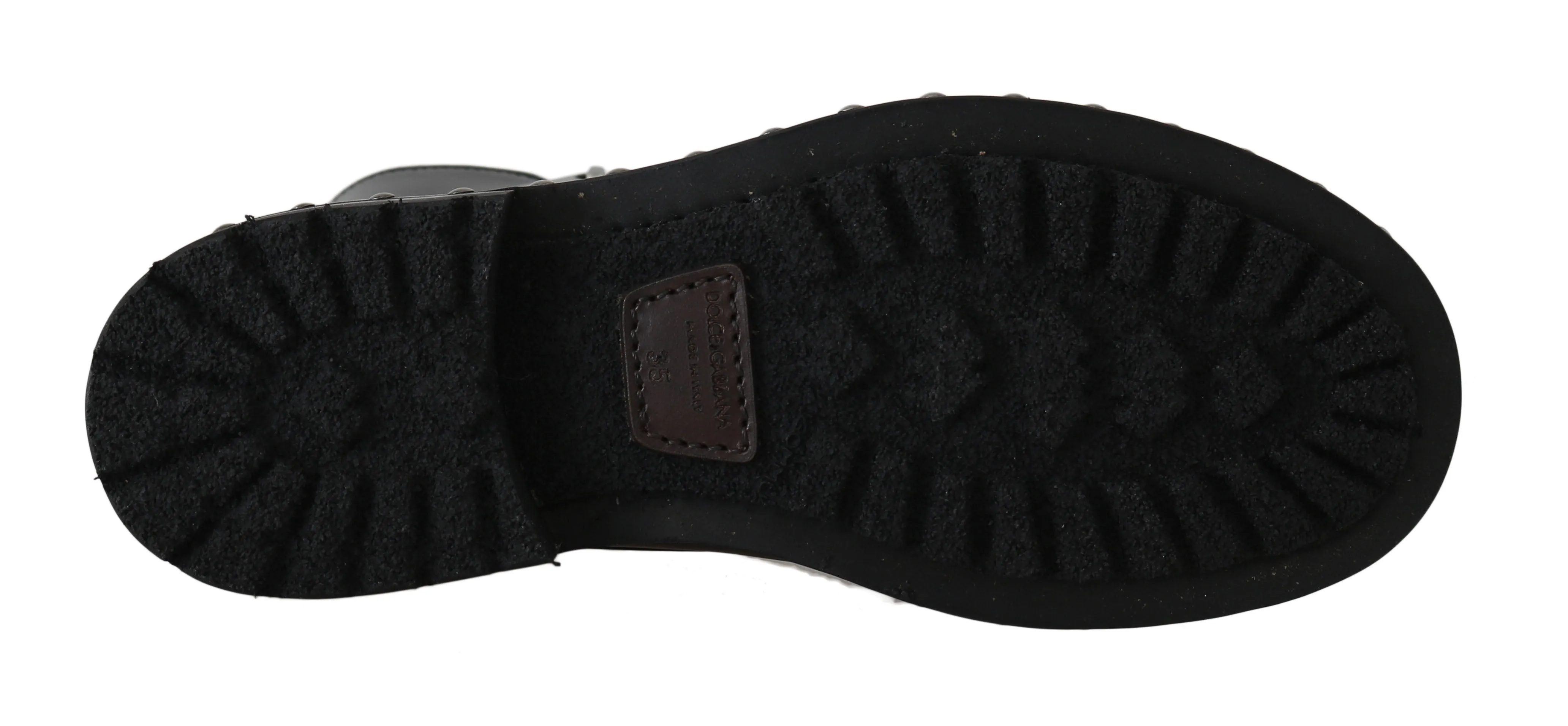 Black Leather Studded Biker Boots