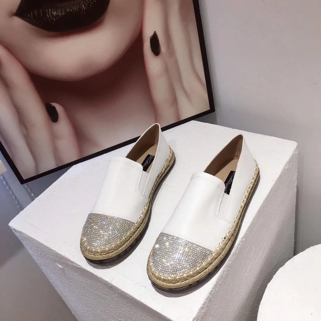 Bling Toe Cap Rope Flats
