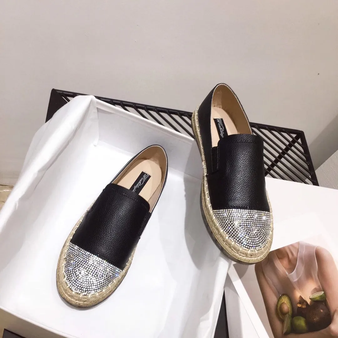 Bling Toe Cap Rope Flats