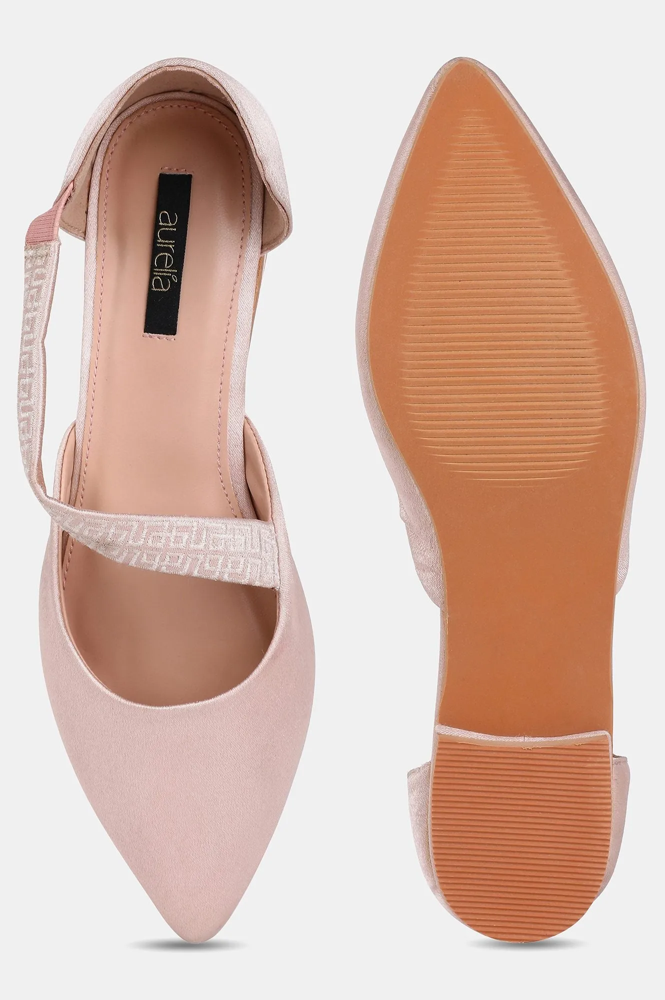 Blush Pointed Toe Embroidered Flat - ZBlair