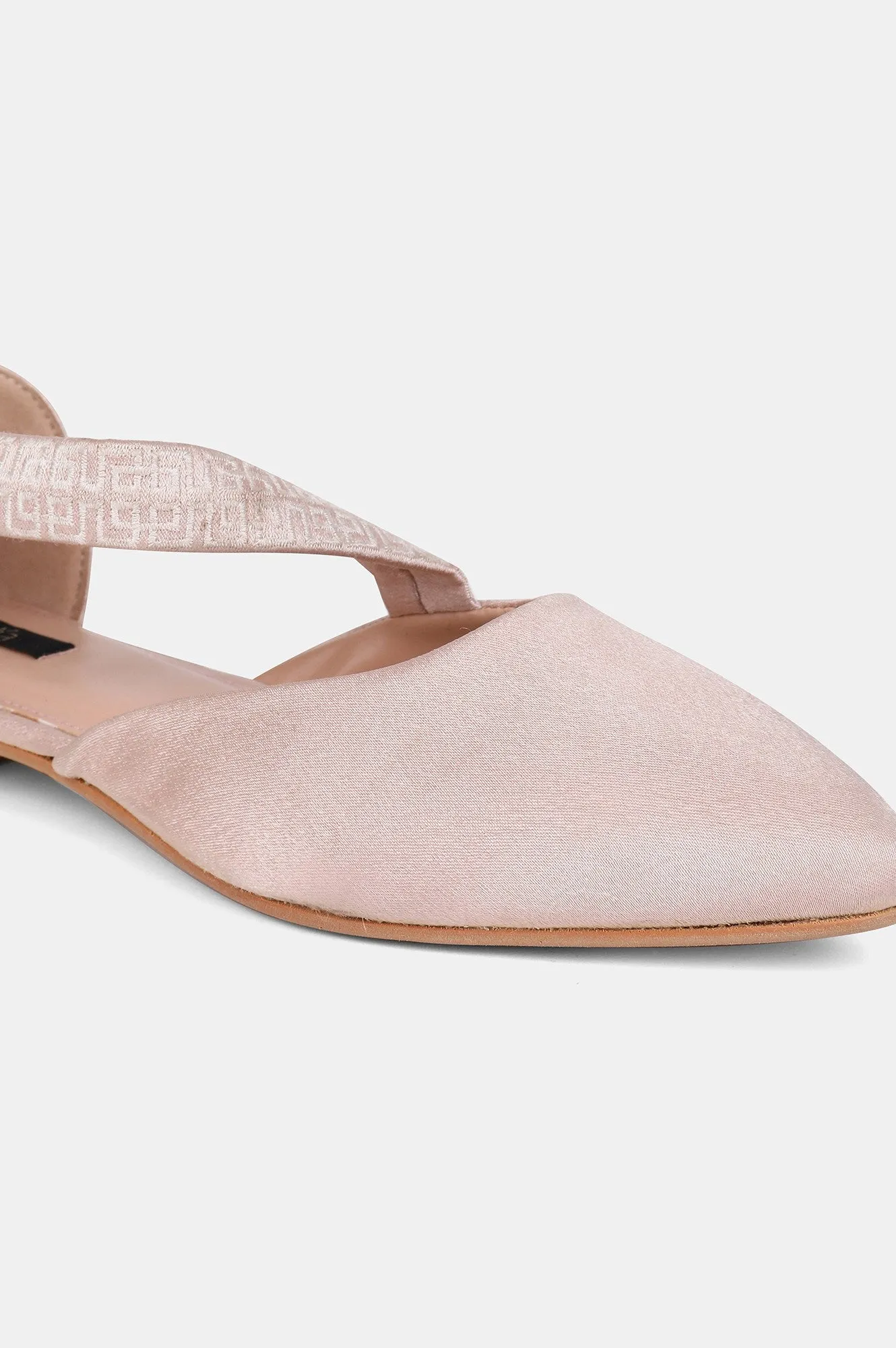 Blush Pointed Toe Embroidered Flat - ZBlair