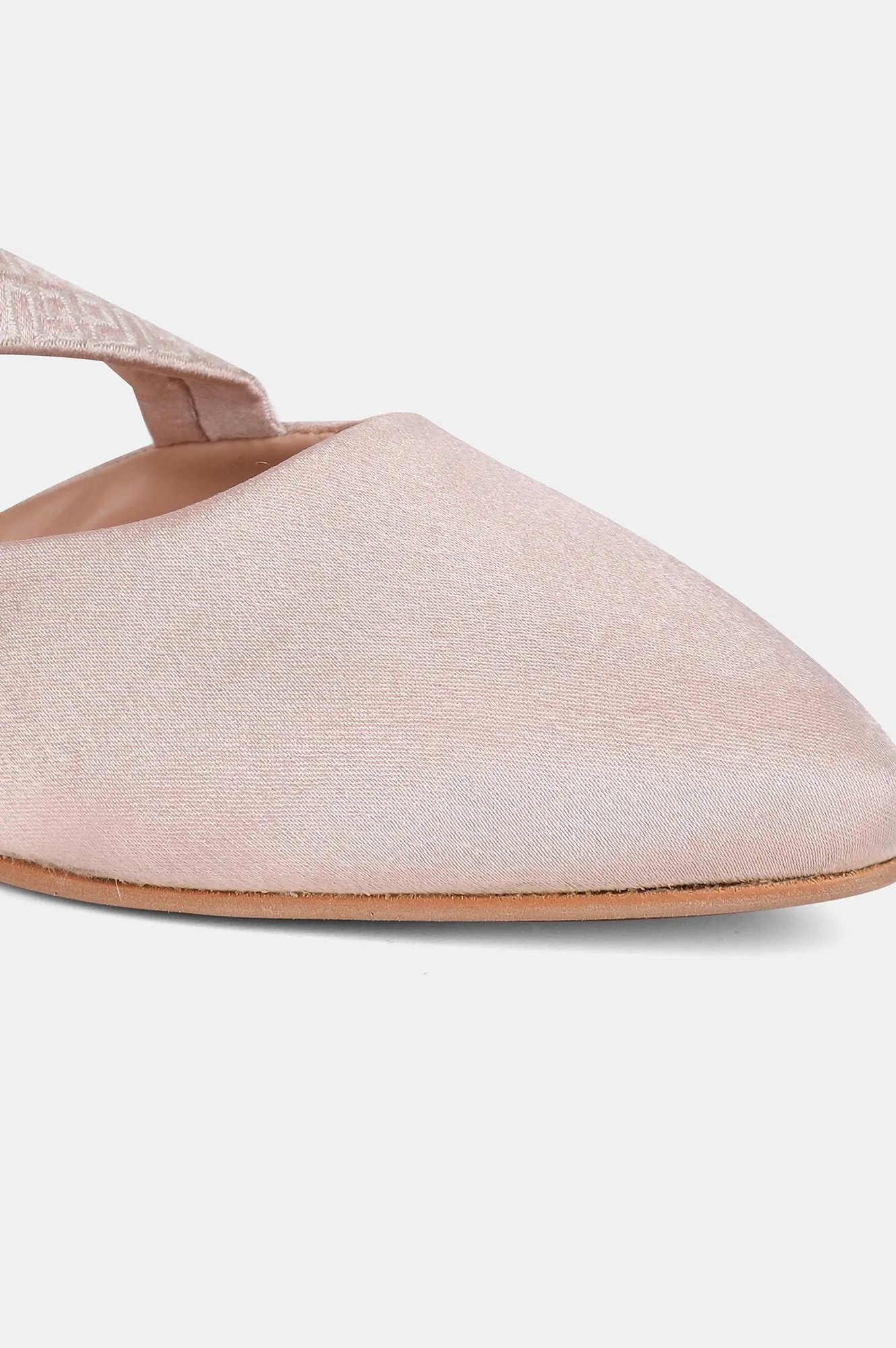 Blush Pointed Toe Embroidered Flat - ZBlair