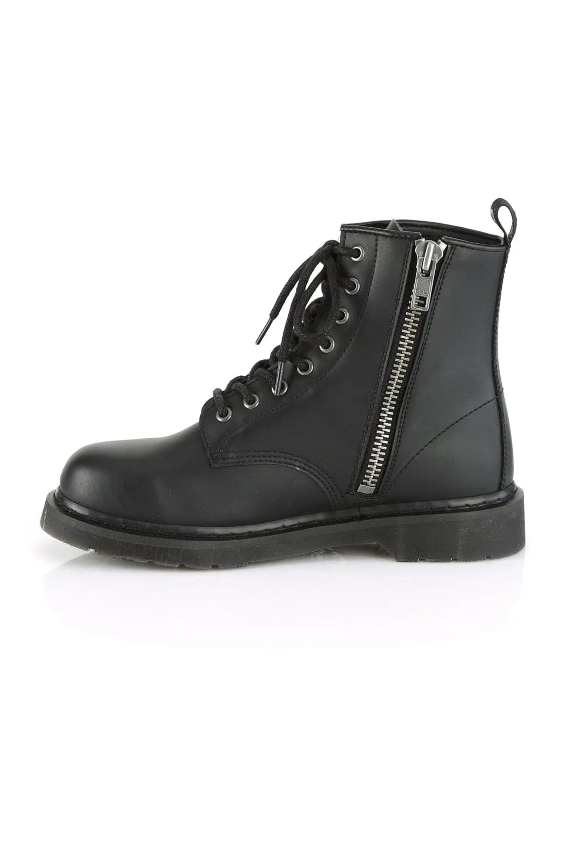 BOLT-100 Black Vegan Leather Knee Boot