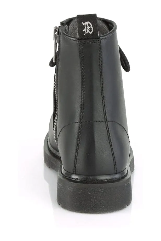 BOLT-100 Black Vegan Leather Knee Boot