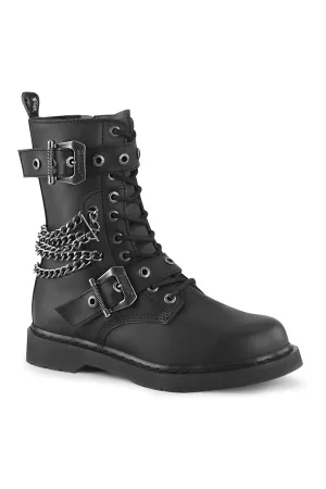 BOLT-250 Black Vegan Leather Knee Boot
