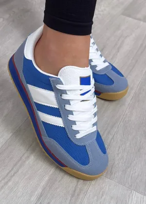 Britney Blue Side Stripe Trainers