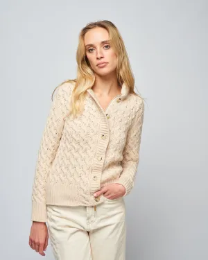 cashmere zipped cardigan - cream