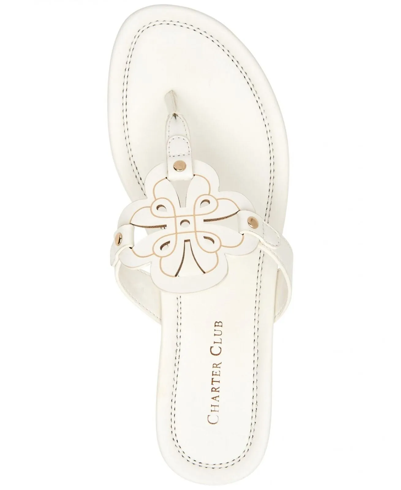 Charter Club Damask Womens Penelopee Slides Wedge Sandals 10009958900 White 6.5M
