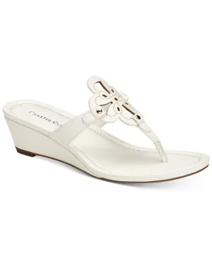 Charter Club Damask Womens Penelopee Slides Wedge Sandals 10009958900 White 6.5M