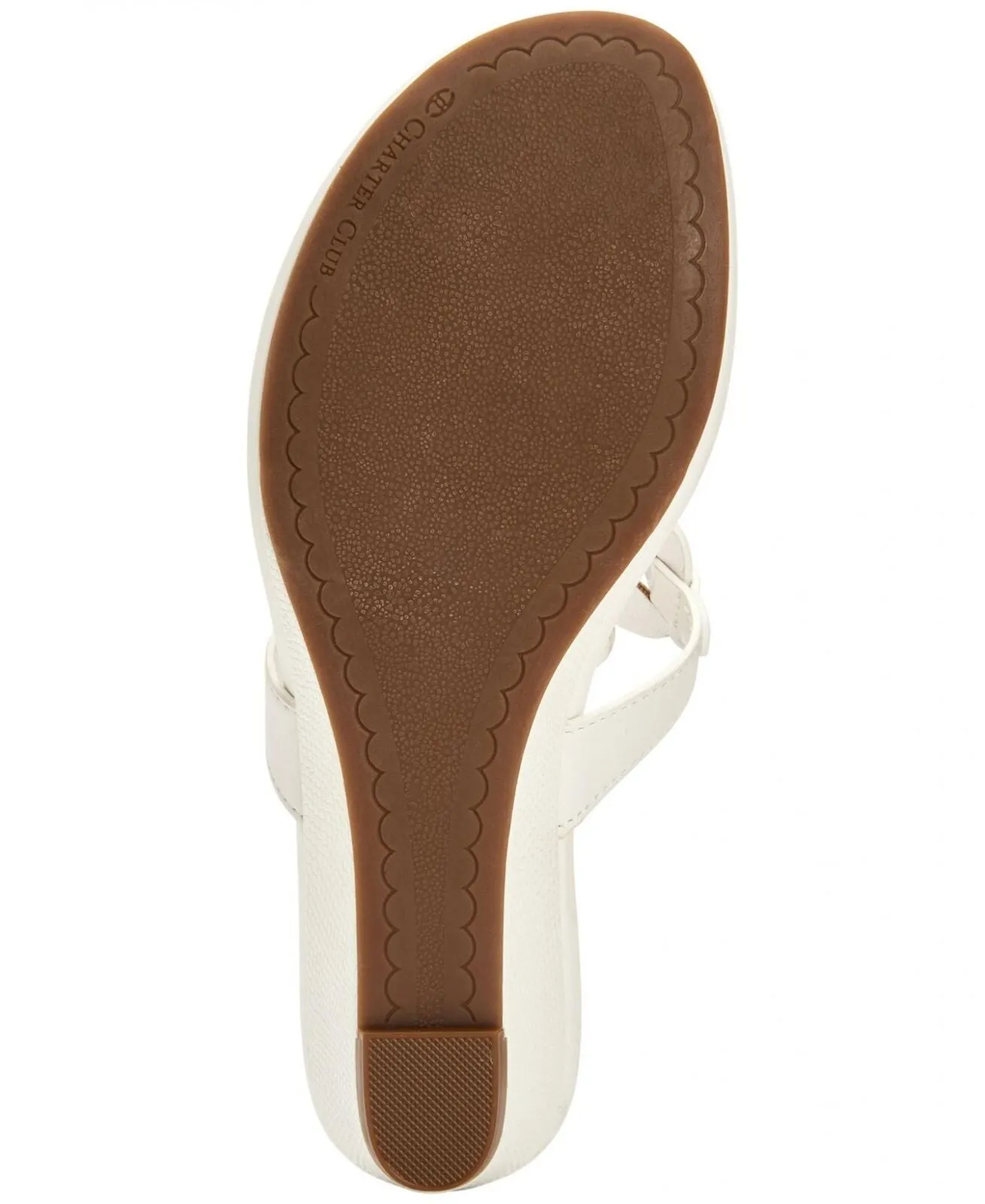 Charter Club Damask Womens Penelopee Slides Wedge Sandals 10009958900 White 6.5M