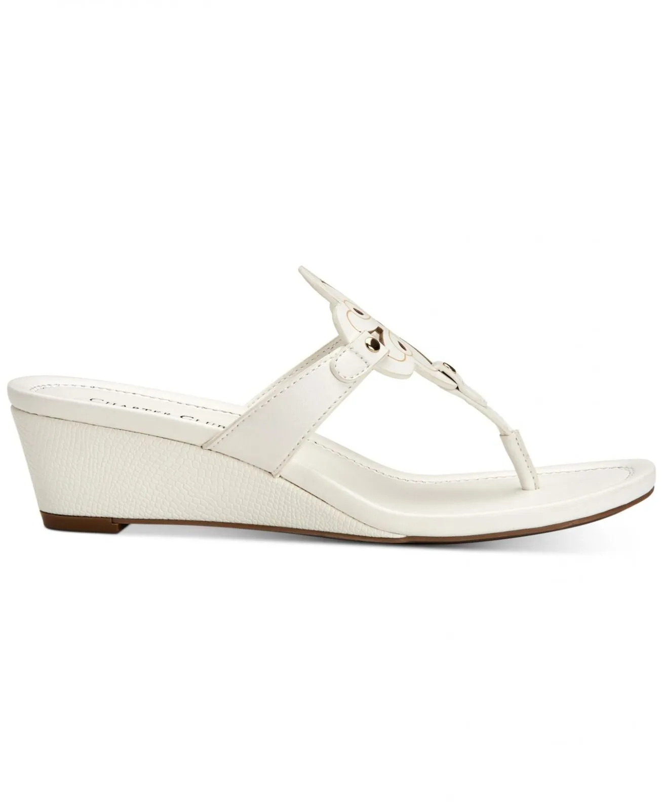 Charter Club Damask Womens Penelopee Slides Wedge Sandals 10009958900 White 6.5M