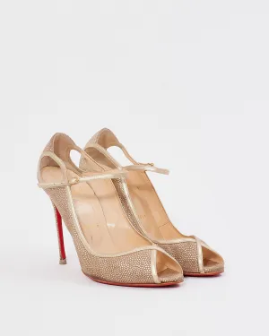 Christian Louboutin Gold Metallic Strap Sandal Heel - 38