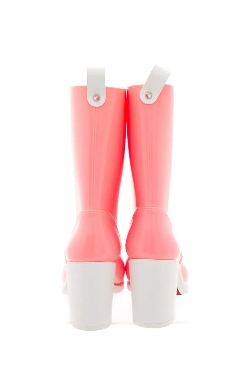 Christian Louboutin Pink Rubber Rain Booties SZ 39