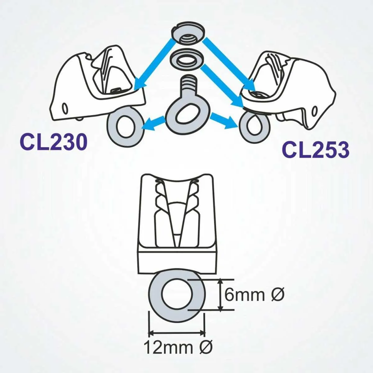 Clamcleat ® Rope Guide for CL230 & CL253