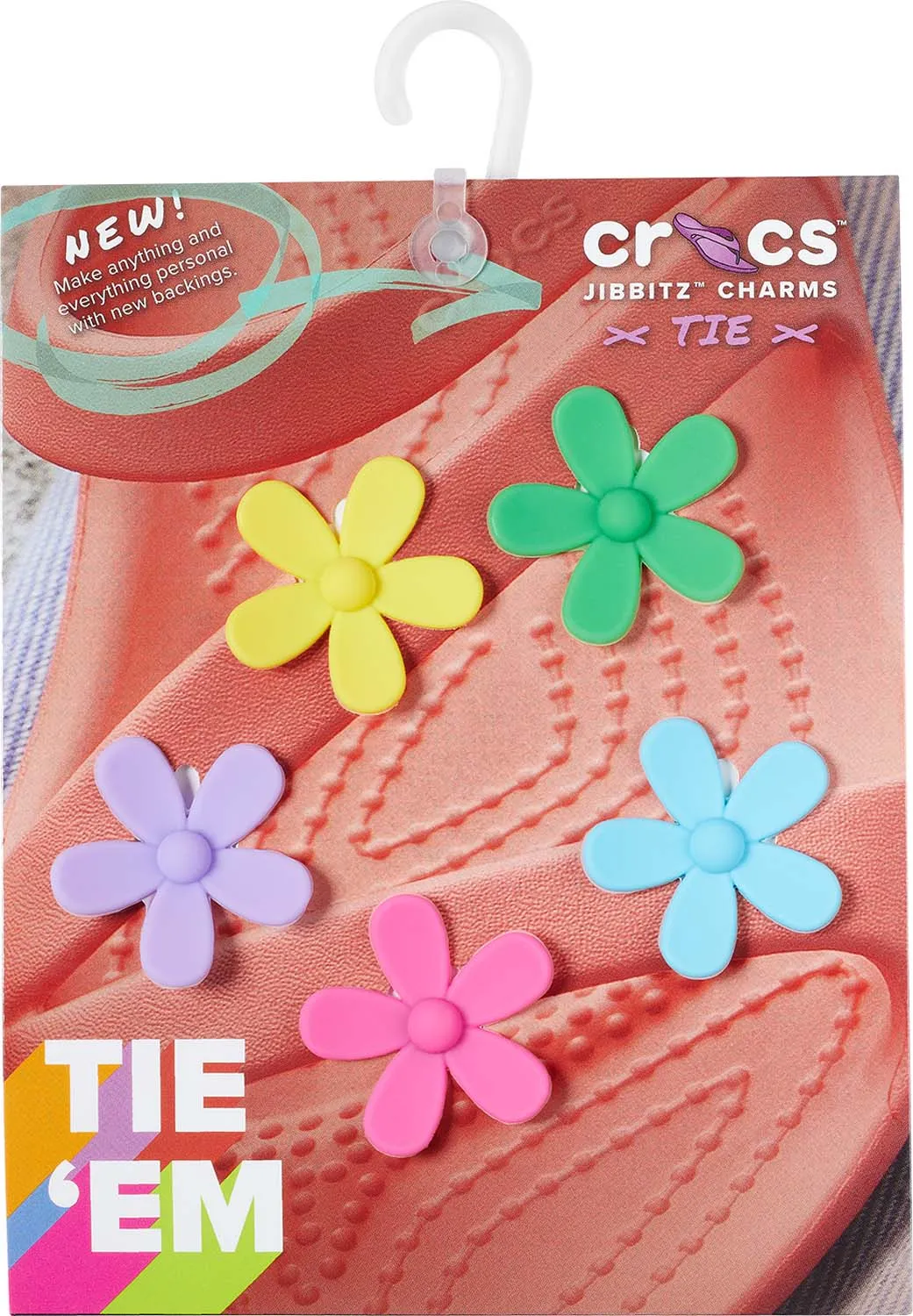 Colour Flower Sandal Backer 5pc Jibbitz Pack