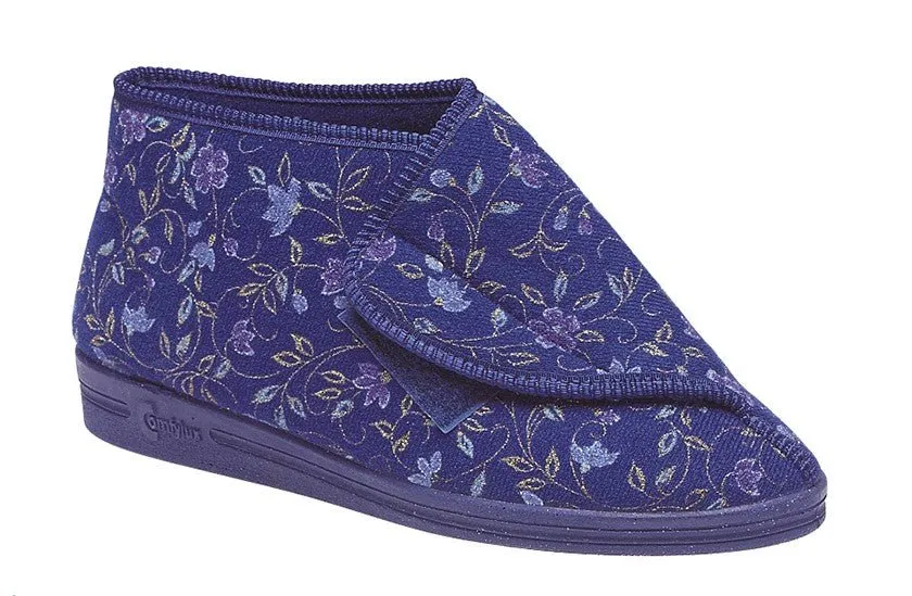 Comfylux LS415C Womens 2E Wide Fit Touch Fastening Bootee Slipper