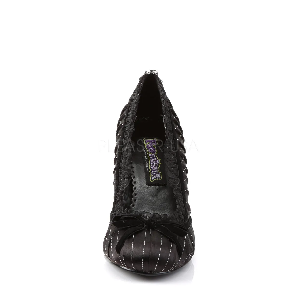 DAINTY-420  Black Pinstripes Satin