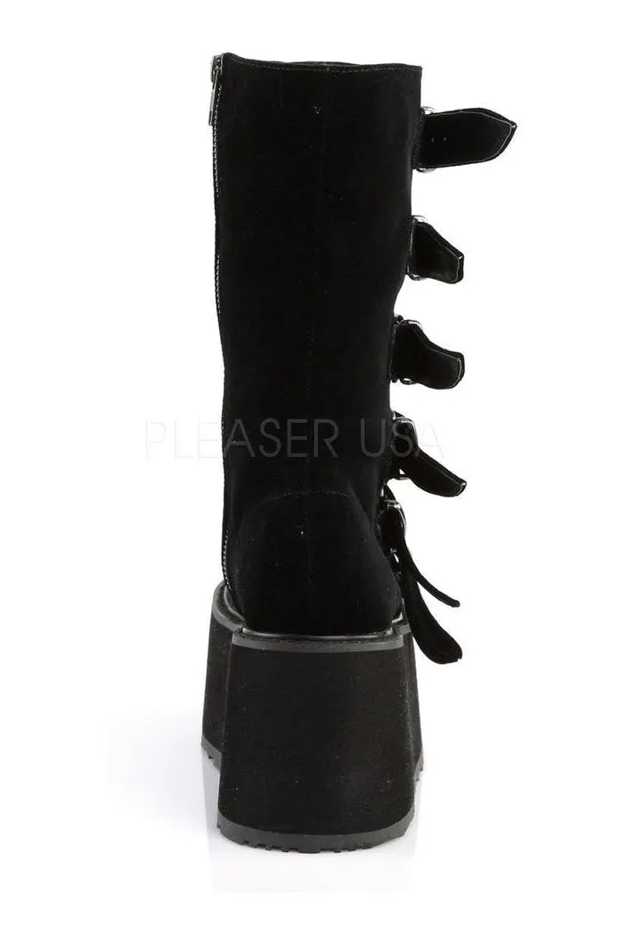 DAMNED-225 Demonia Knee Boot | Black Velvet