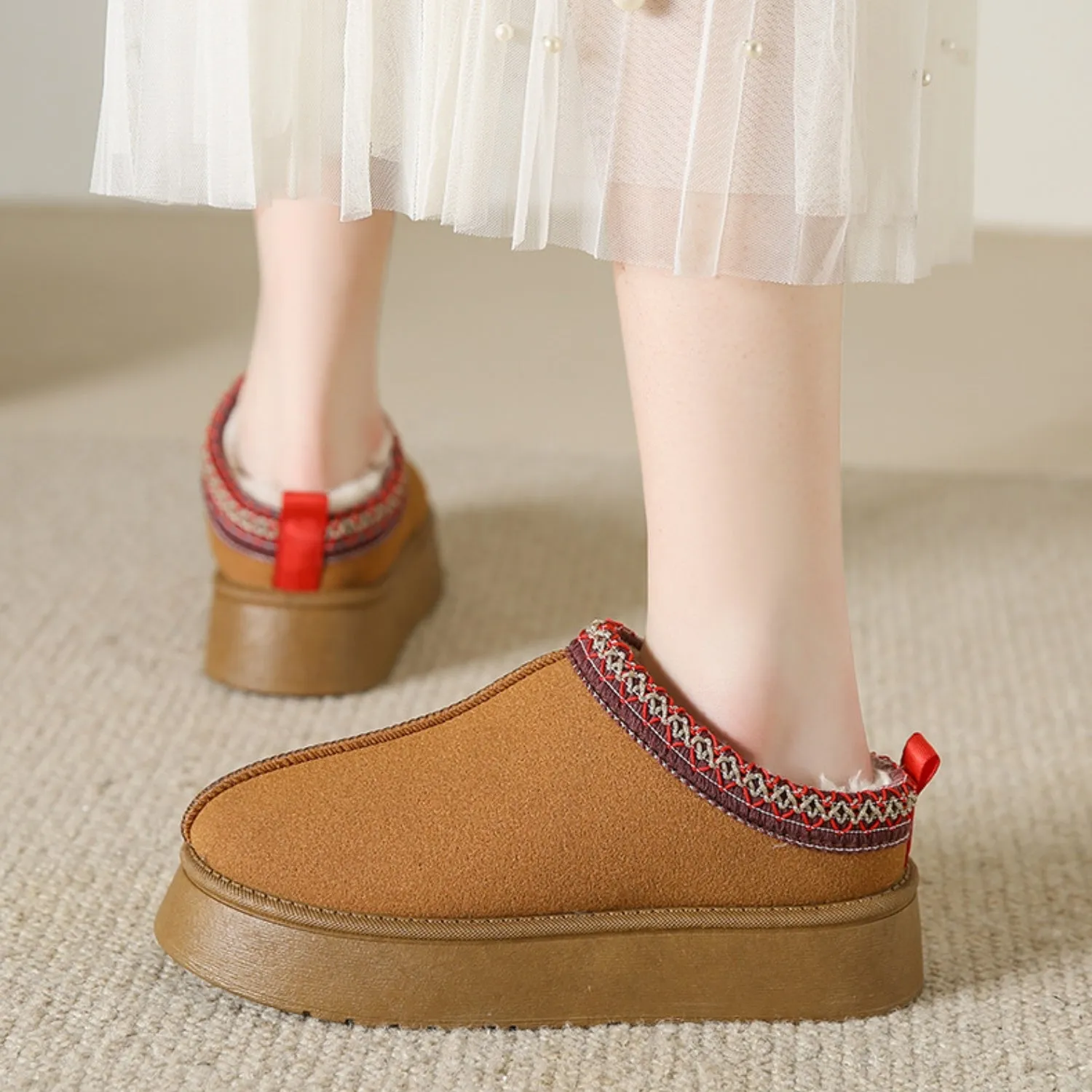 Desi Faux Fur Center-Seam Slippers