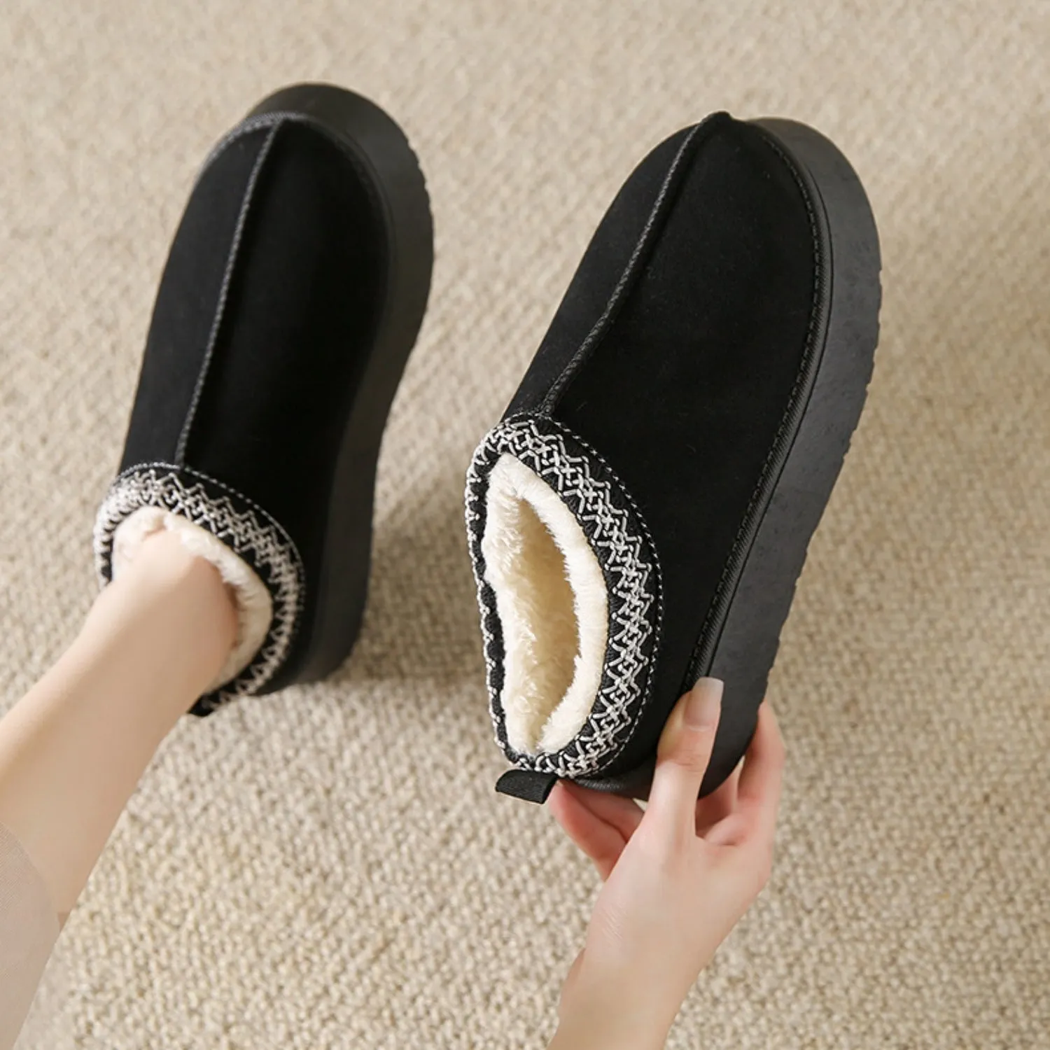 Desi Faux Fur Center-Seam Slippers