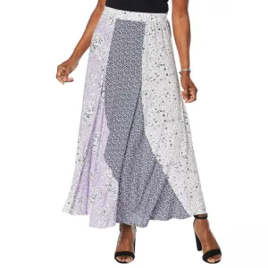 DG2 by Diane Gilman Plus Size Patchwork Maxi Skirt