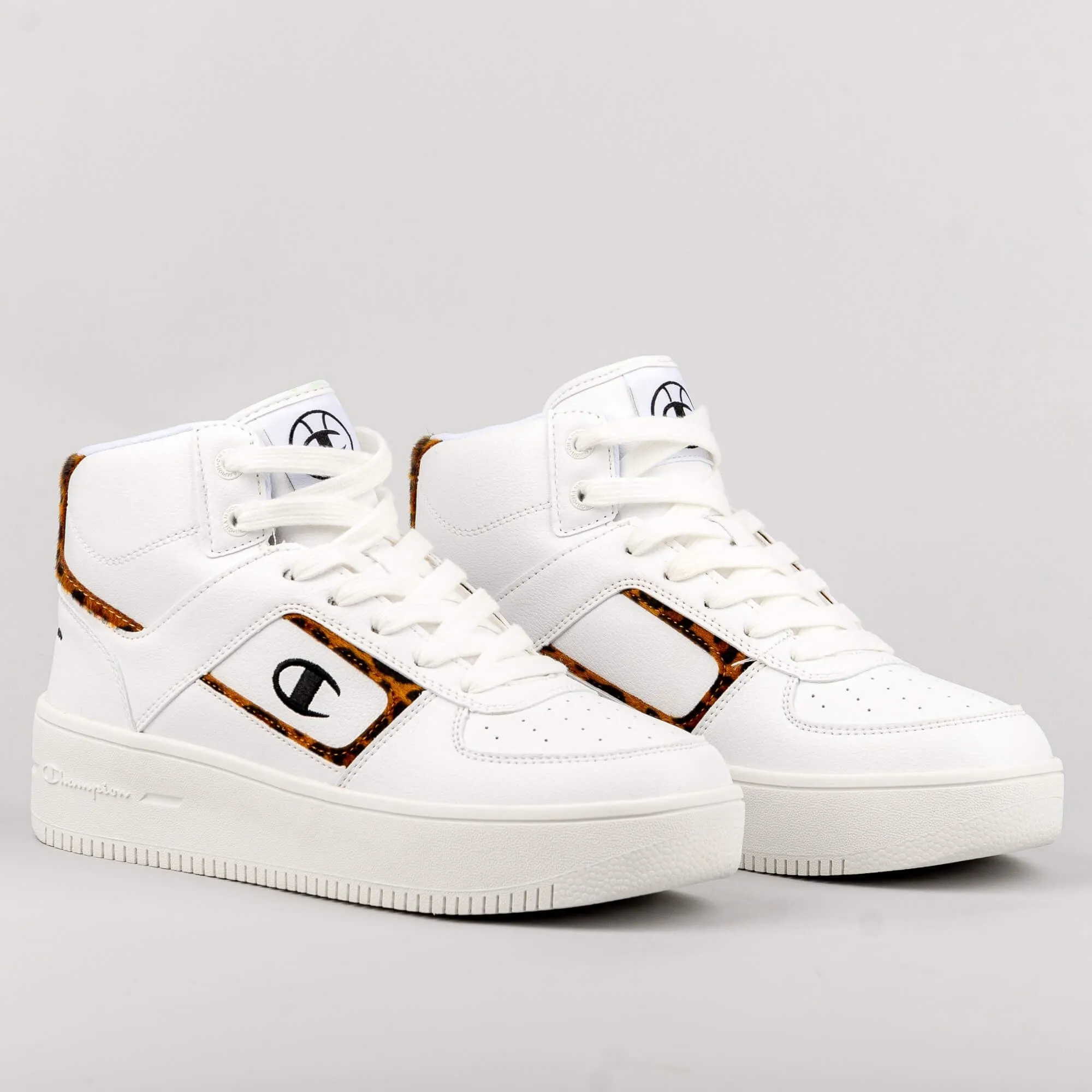 Dámske tenisky Champion Mid Cut Shoe Foul Play Plat Mid Animalier White
